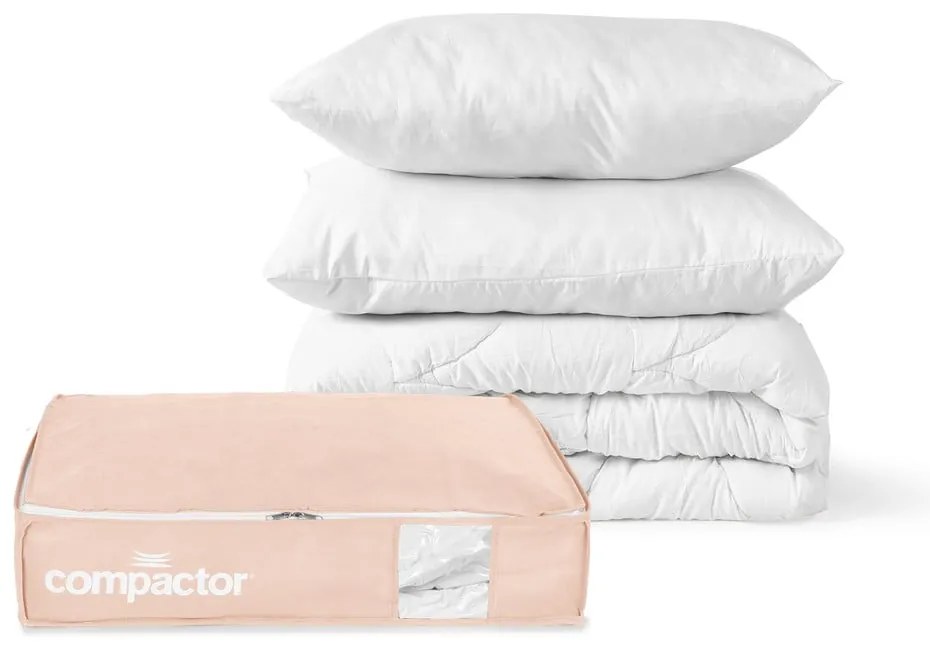 Plastikowy pojemnik próżniowy pod łóżko 65x45x15,5 cm Pink Edition – Compactor