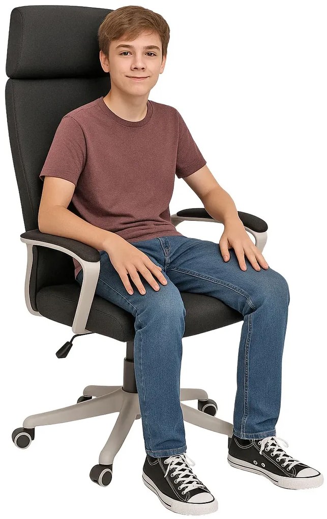 Czarny fotel dziecięcy młodzieżowy do biurka D5-A01