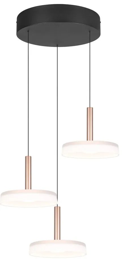 Lampa wisząca LED w czarno-biało-złotym kolorze ze ściemniaczem i szklanym kloszem ø 35 cm Celeste – Trio