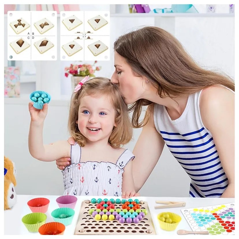 Woopie kolorowe kulki układanka montessori mozaika sorter