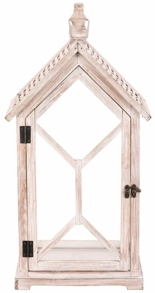 Zestaw drewnianych latarni Vilche 2 szt., biało-brązowy