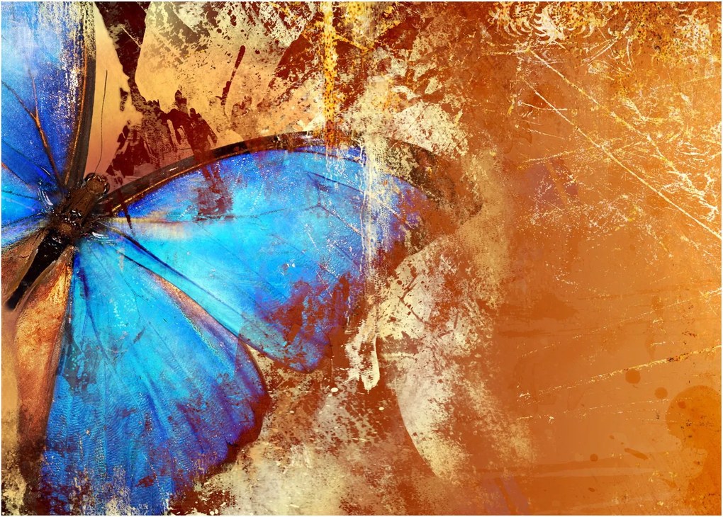 Obraz na szkle - Niebieski motyl (70x50 cm)
