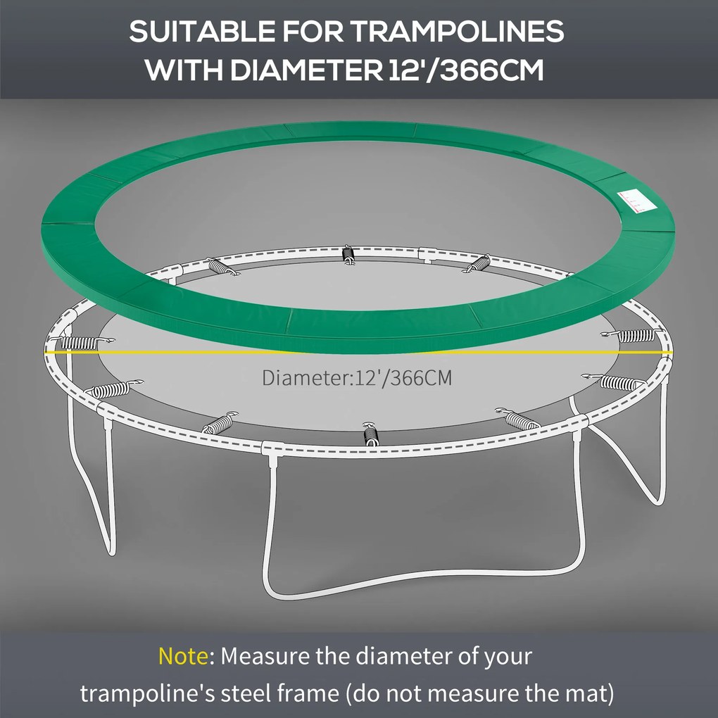 HOMCOM osłona krawędzi trampoliny, siatka zabezpieczająca, plandeka chroniąca, osłona krawędzi: Ø366 cm-Niebieski