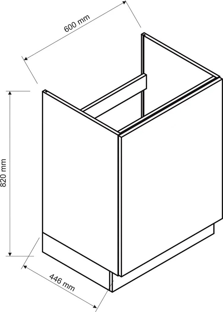 Szafka pod zlew 60 cm dąb artisan + czarny Igras 6X