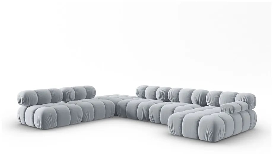 Jasnoniebieska aksamitna sofa 379 cm Bellis – Micadoni Home