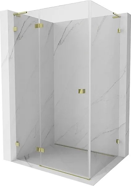 Mexen Lunar L kabina prysznicowa uchylna lewa 95 x 90 cm, transparent, złota - 834L-095-090-50-00-L