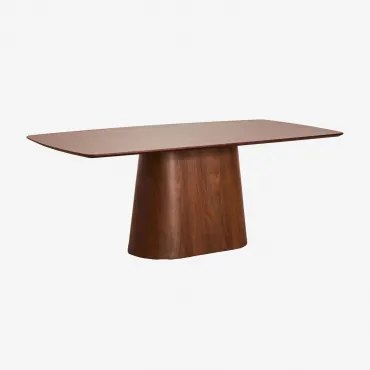 Prostokątny Stół Jadalniany 200x100 Cm Z Drewna Aura Fornir Orzechowy & Fornir Orzechowy - Sklum