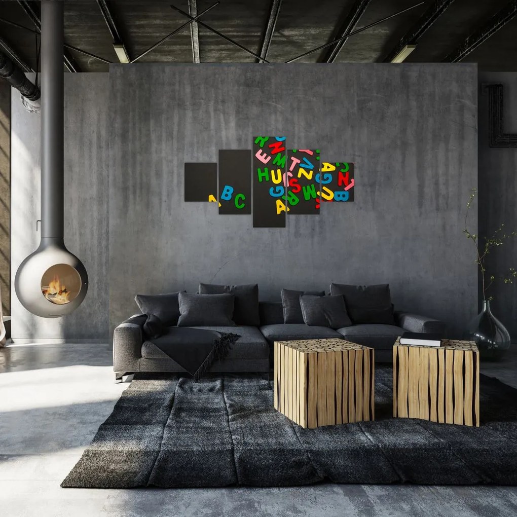 Obraz - kolorowe litery (125x70 cm)