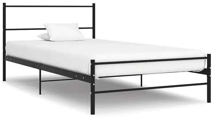 Czarne Metalowe Łóżko Pojedyncze 90X200 Cm 11 Kolorów E7-L61