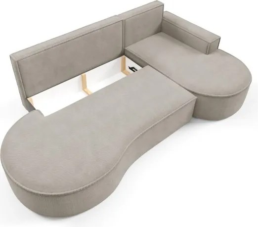 Narożnik MOLLY Prawostronny z funkcją spania, wolnostojący tkanina CURIO 11 Popielaty