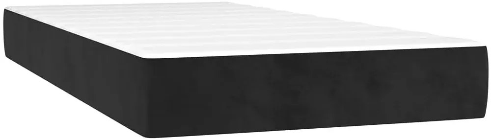 Kontynentalne czarne łóżko z materacem 90x200 L6-P81