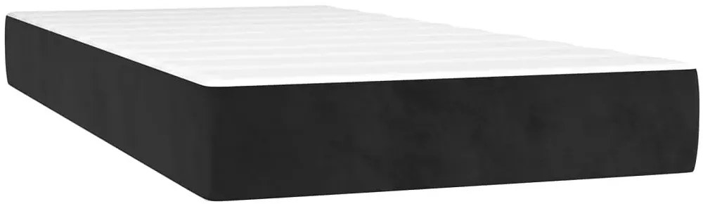 Kontynentalne czarne łóżko z materacem 90x200 - Lisila 3X