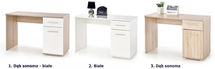 Białe biurko z szafką 120 cm - Kaloe