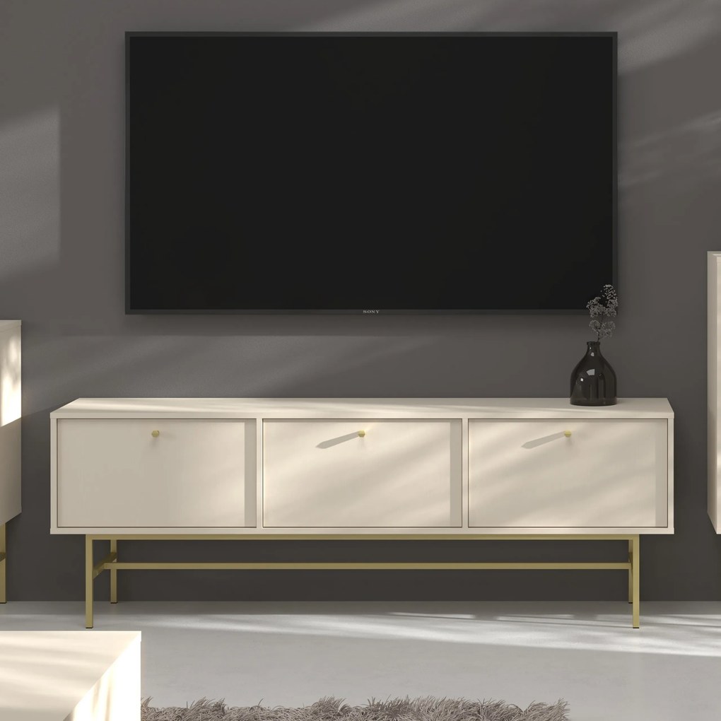 Szafka RTV stojąca TORINO 180 cm do Salonu pod Telewizor - Odcienie beżu