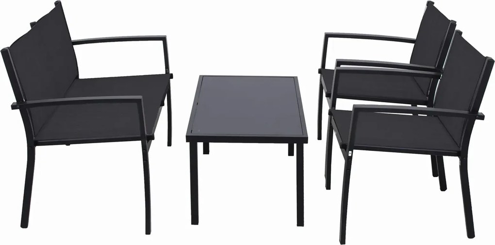 Czarny zestaw ogrodowy P4-T91