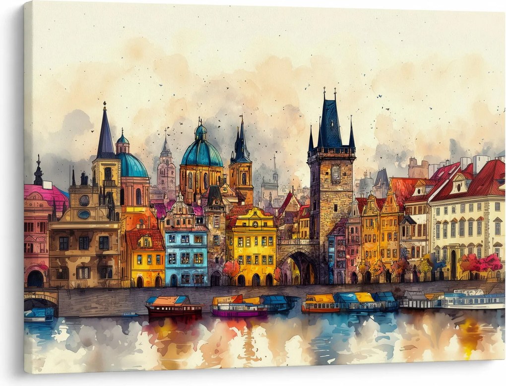 Obraz - Jesień w malowanym mieście (70x50 cm)