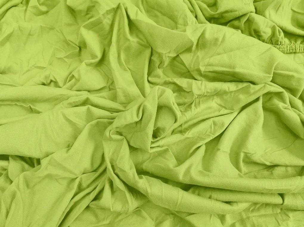 PrzytulneMieszkanie.pl Jersey prześcieradło BASIC jasnozielone 90 x 200 cm