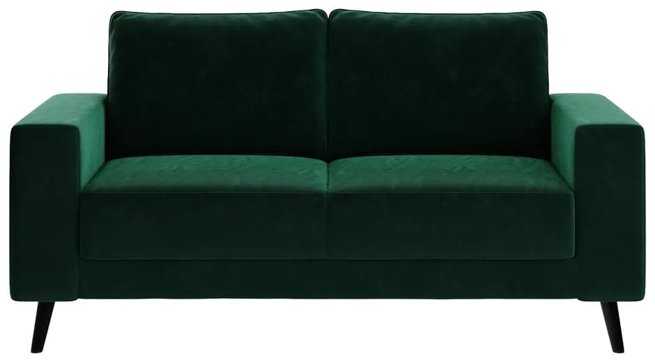 Ciemnozielona aksamitna sofa Ghado Fynn, 168 cm