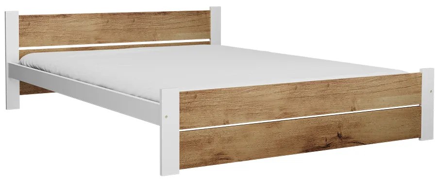 Łóżko IKAROS DOUBLE 160 x 200 cm, dąb artisan/biały Stelaż: Bez stelaża, Materac: Materac Coco Maxi 20 cm