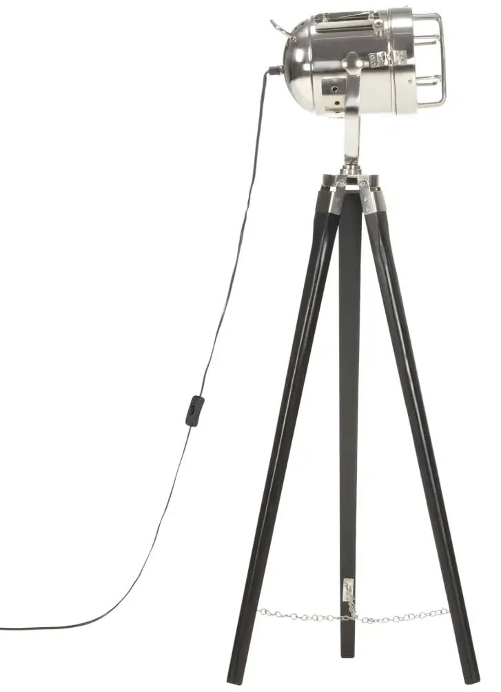 Czarna lampa stojąca retro drewniana EX191 C6-R26