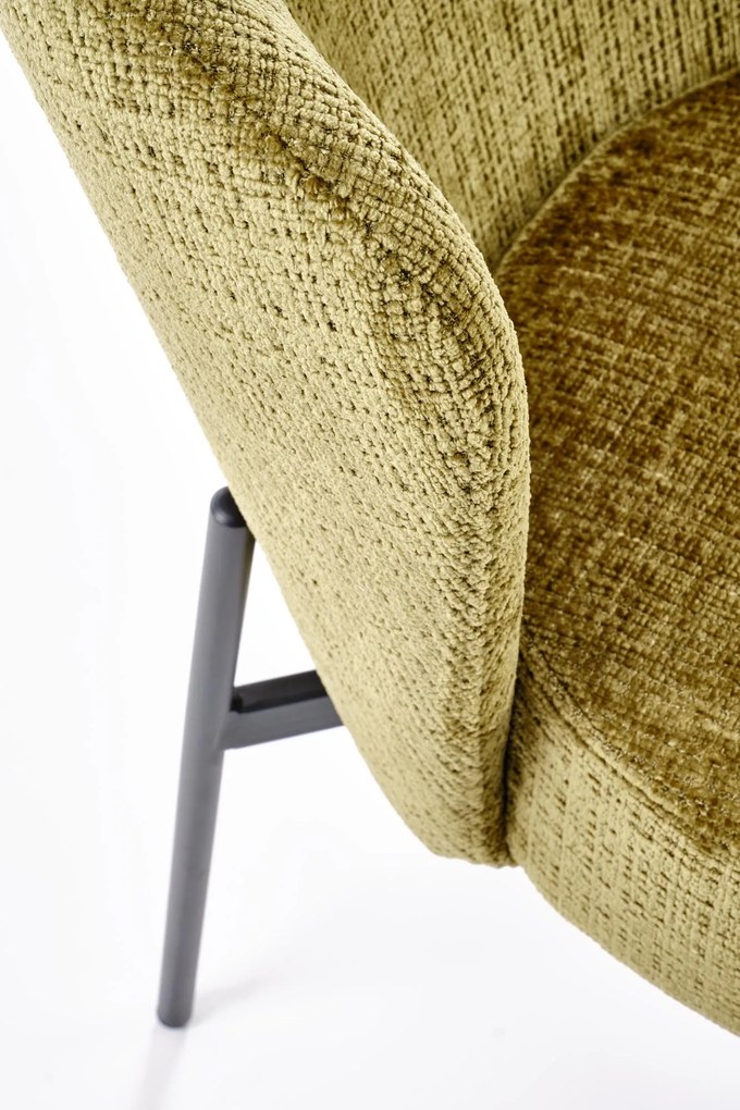 Krzesło tapicerowane tkanina oliwkowy, zielony K590