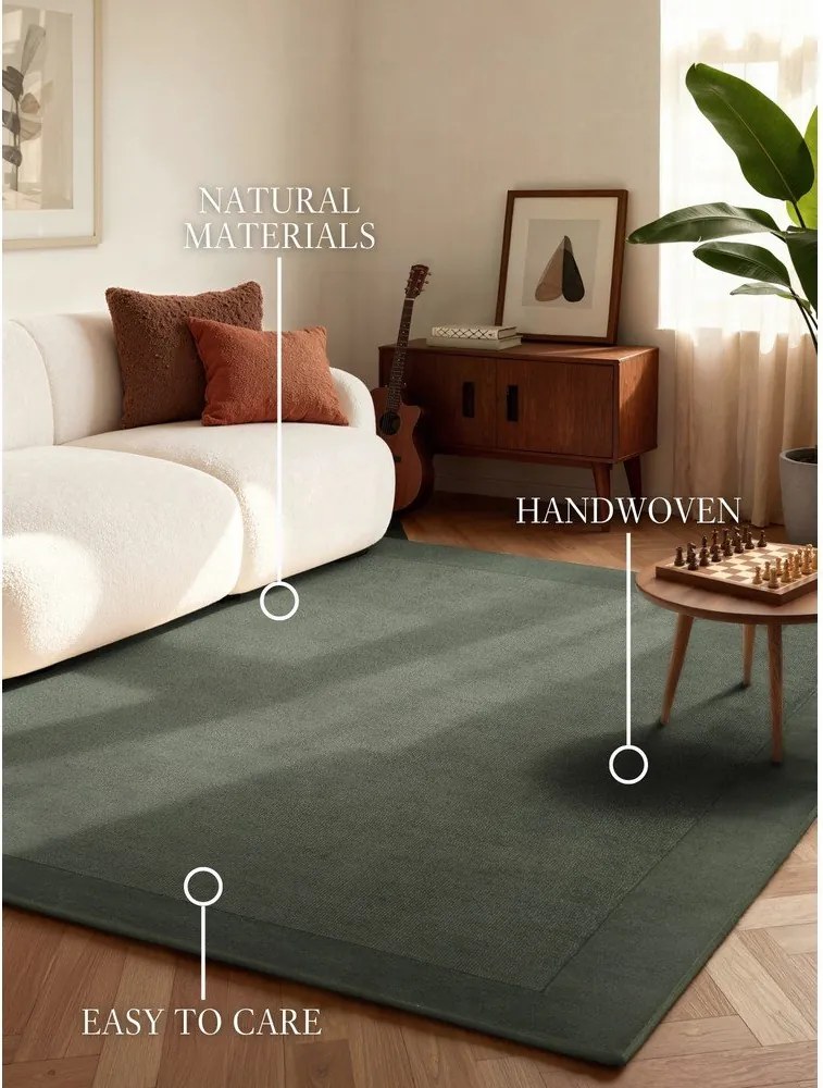 Ciemnozielony dywan z mieszanki wełny tkany ręcznie 160x230 cm Kari – Villeroy&amp;Boch