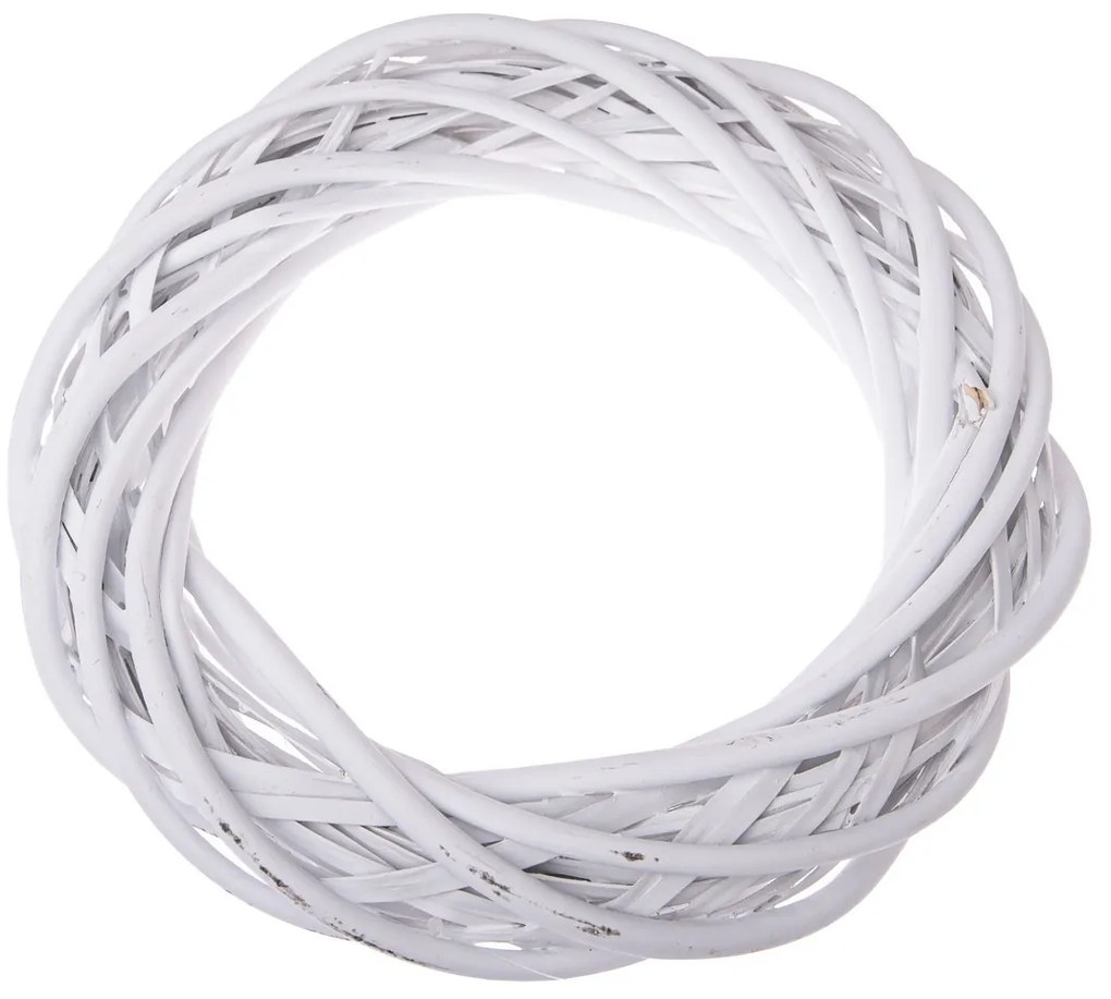 Wianek z wikliny Elemetary biały, średnica 30 cm