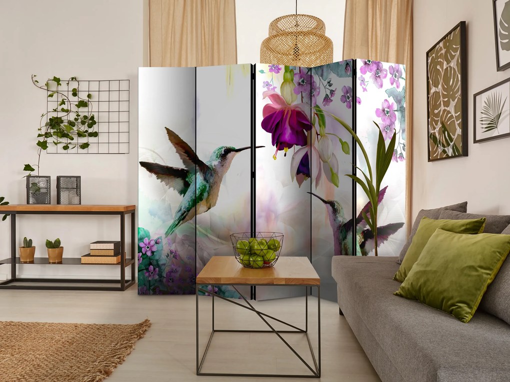 Parawan akustyczny Zwierzęta 225x172 cm 5-częściowy wielokolorowy ARTGEIST B