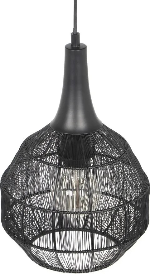 Lampa wisząca w kolorze matowej czerni z metalowym kloszem Soraya – Trio