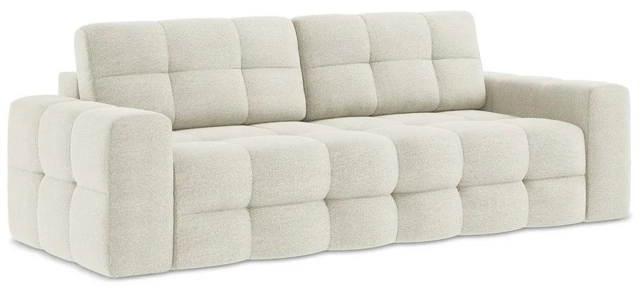 Beżowa rozkładana sofa z materiału bouclé 255 cm Milu – Makamii