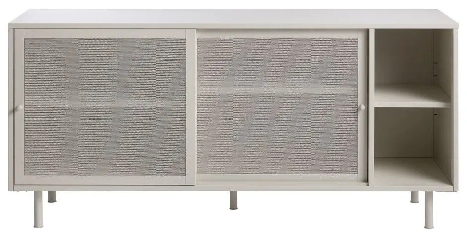 Szara metalowa komoda z drzwiami przesuwnymi 160x75x47 cm Veep – Unique Furniture