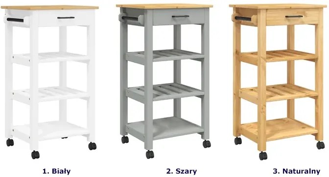 Biały skandynawski wózek kuchenny F9-D17