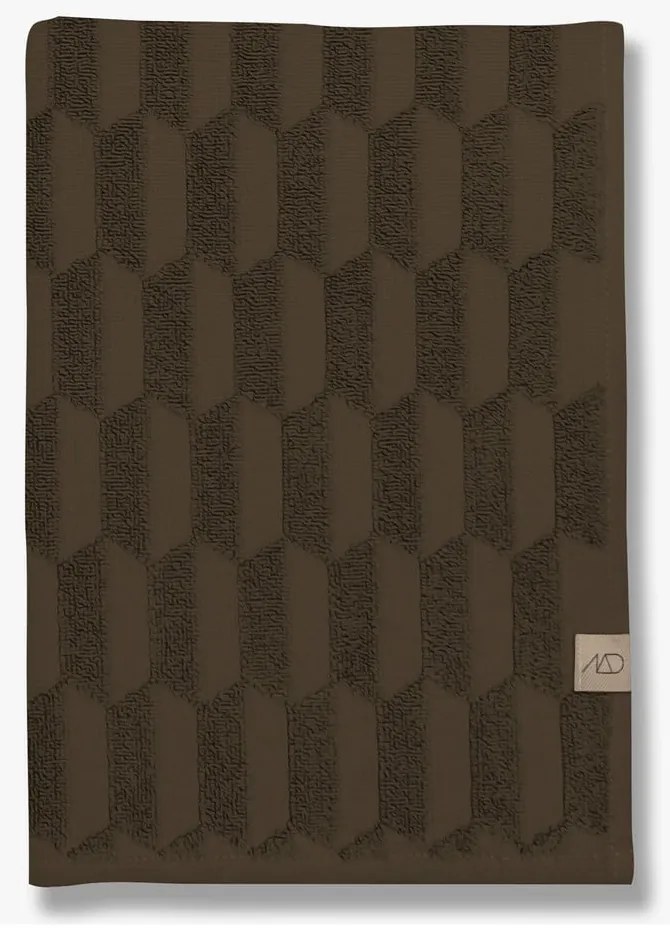 Ciemnobrązowy bawełniany ręcznik 50x95 cm Geo – Mette Ditmer Denmark