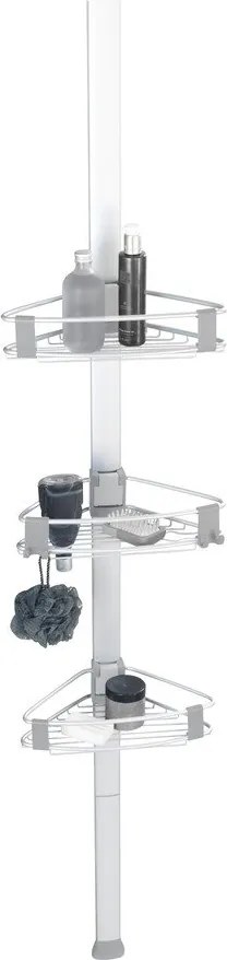 Aluminiowa teleskopowa półka łazienkowa w kolorze matowego srebra Purio – Wenko