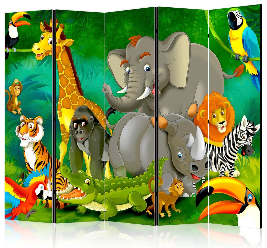 Parawan akustyczny Dla dzieci 225x172 cm 5-częściowy zielony ARTGEIST B