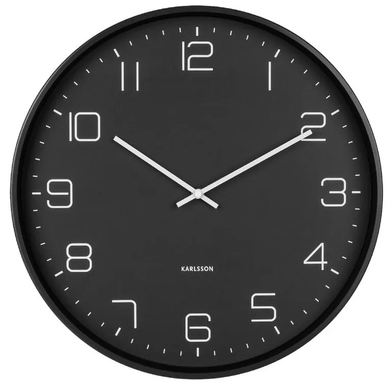 Czarny zegar ścienny Karlsson Lofty, ø 40 cm