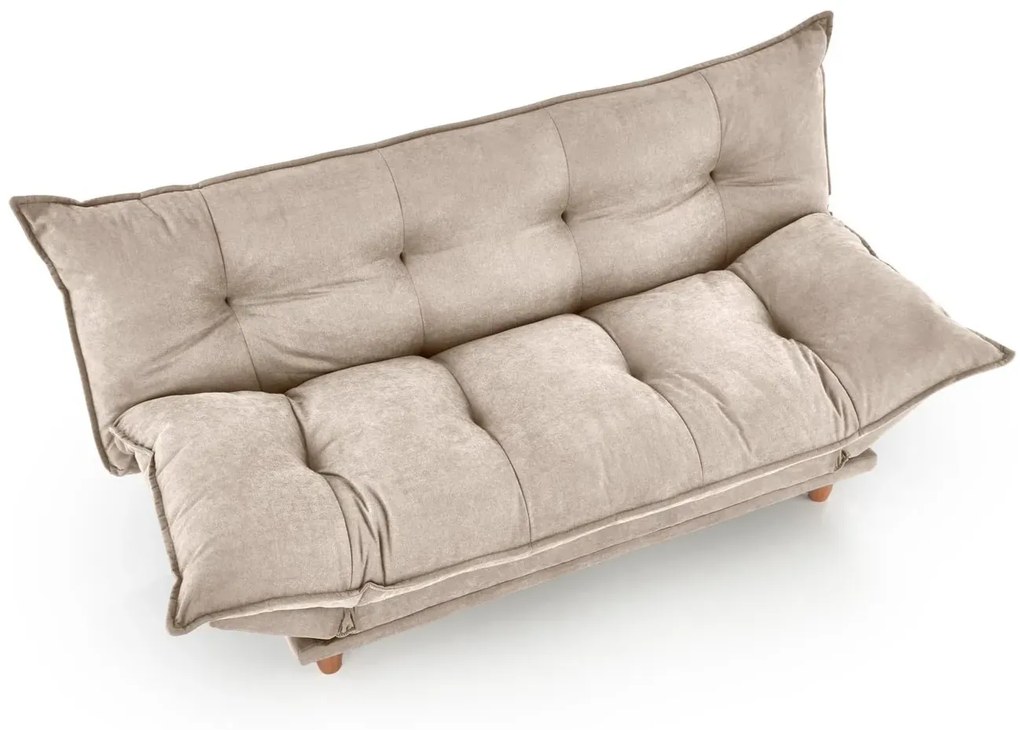 Sofa rozkładana z funkcją spania PILLOW beżowa HALMAR