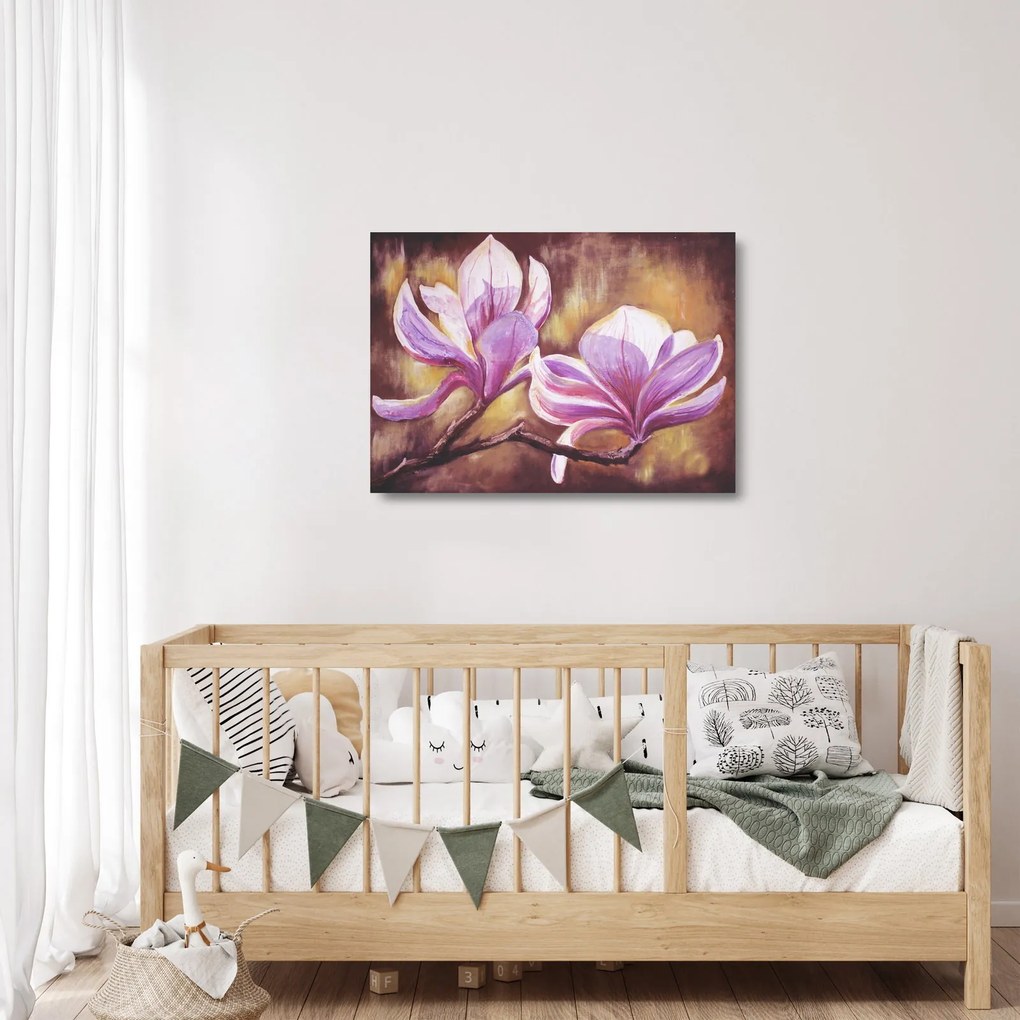Obraz na szkle - Kwiaty magnolii (70x50 cm)