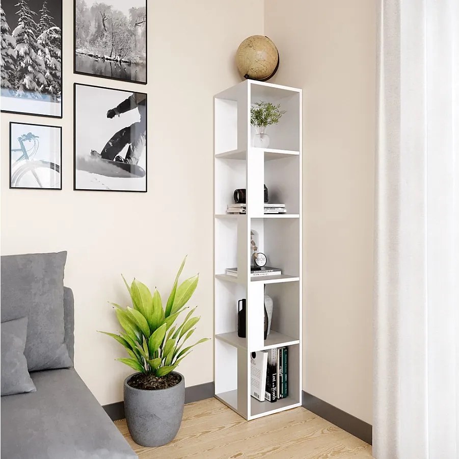 Półka narożna biały 33.3x33.3x162.2 lio