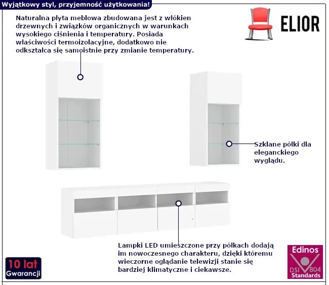 5-częściowy zestaw mebli w kolorze białym - Ramoni