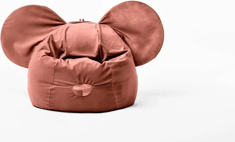 Czerwony aksamitny worek do siedzenia dla dzieci The Brooklyn Kids Ears