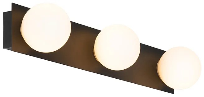 Nowoczesna lampa ścienna czarna 48 cm IP44 3-światłowa - Cederic Nowoczesny Oswietlenie wewnetrzne