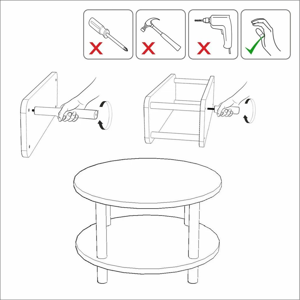 Stolik konferencyjny Roby Atlantic Pine and Black