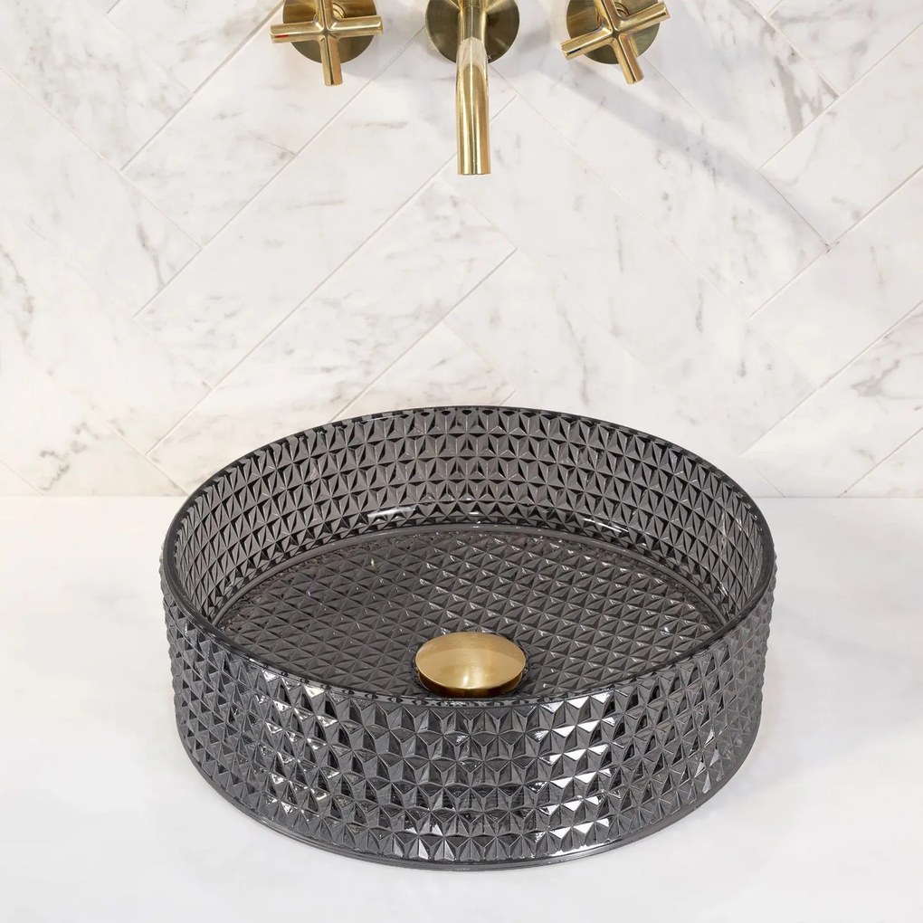 Umywalka nablatowa Rea Cristal Black