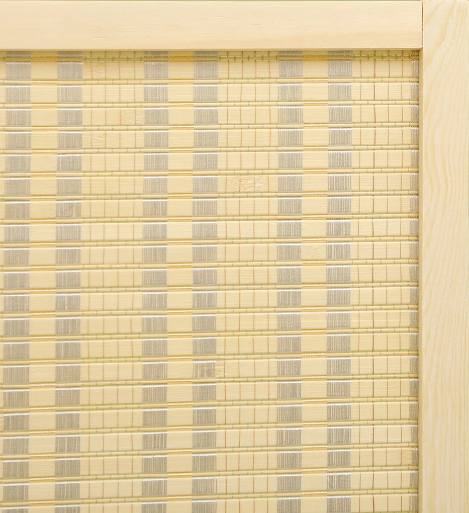 HOMCOM 4-częściowy Parawan 180 x 180 cm, Składany Ekran z Bambusa i Bawełny do Salonu, Sypialni, Naturalny