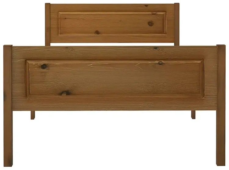 Drewniane jednoosobowe łóżko miodowy brąz 100x200 E6-S37