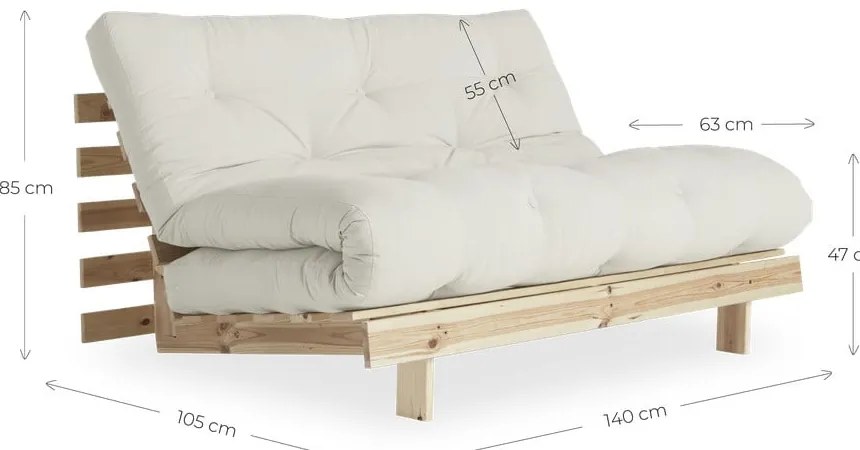 Szara rozkładana sofa 140 cm Roots – Karup Design
