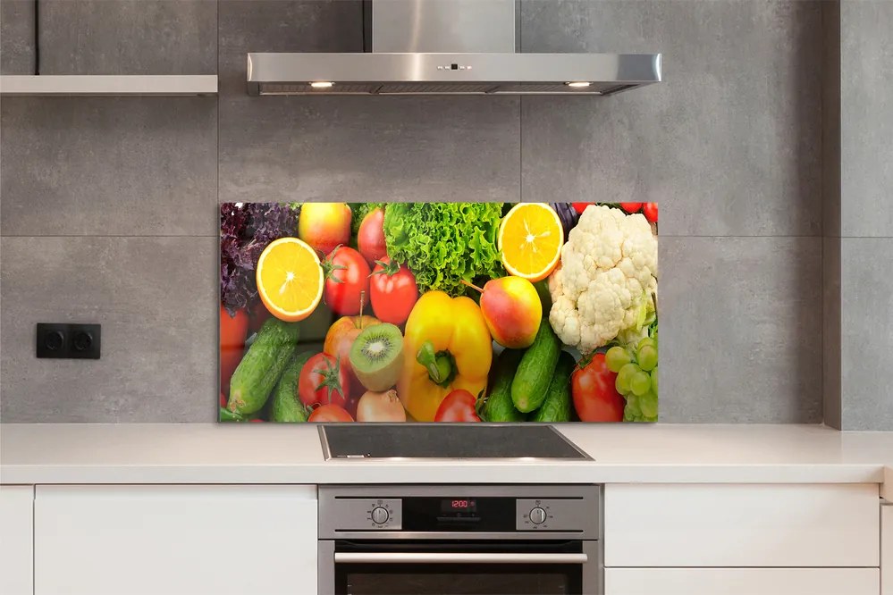 Szklany Panel Zielona Kompozycja Warzywna