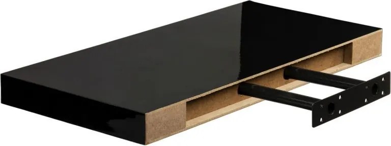 Półka ścienna Stylist Volato, 100 cm, czarny połysk