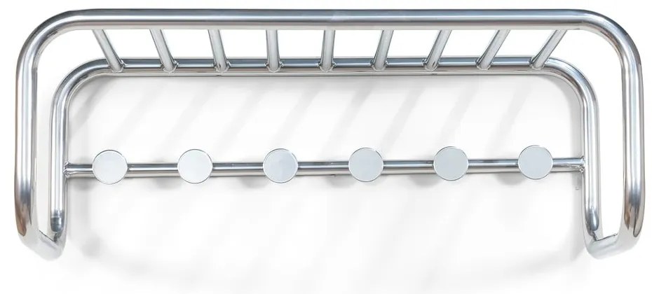 Metalowy wieszak ścienny w kolorze srebra z półką 72 cm Retro – Spinder Design